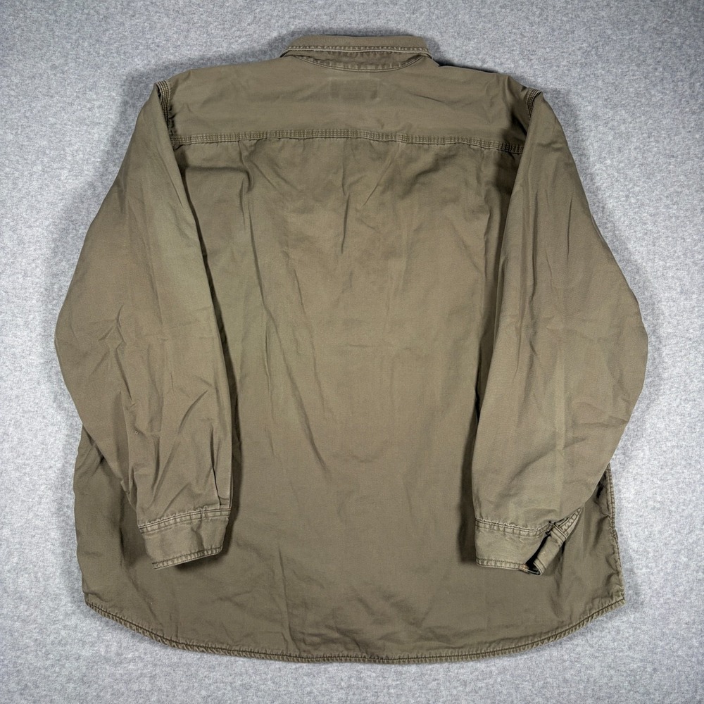 L.L.Bean Hurricane Shirt Button-Up Shirt Mens 2XL Beige Flannel Lined Distressed - Picture 2 of 12